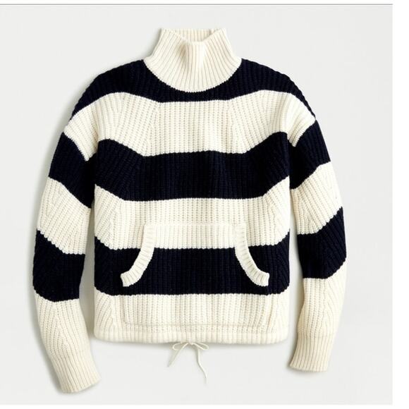 J. Crew Sweaters - J Crew Front Pocket Turtleneck Merino Wool Rugby Sweater US Women's S